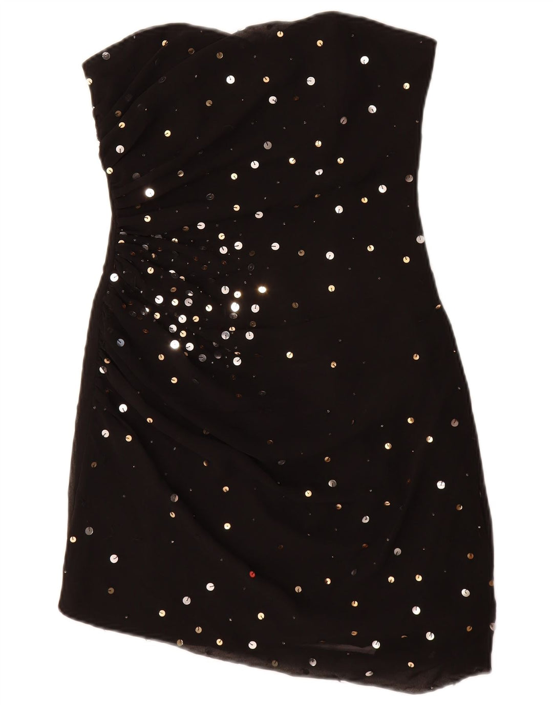 Lipsy Womens Strapless Dress UK 10 Small Black Flecked