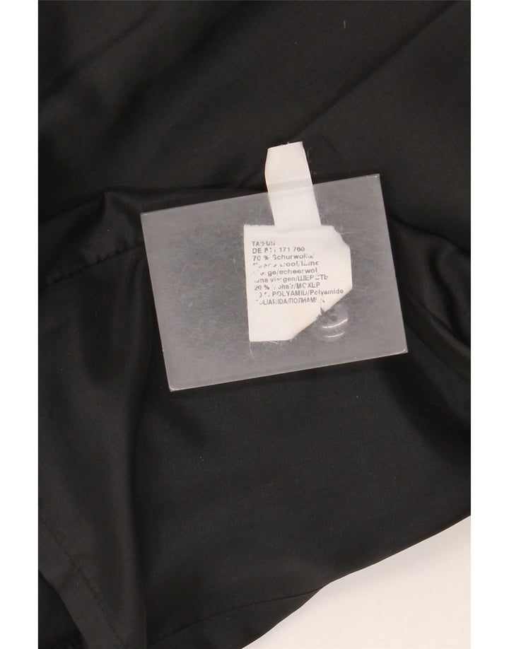 Jaqueta blazer feminina vintage de 4 botões Reino Unido 12 lã preta média