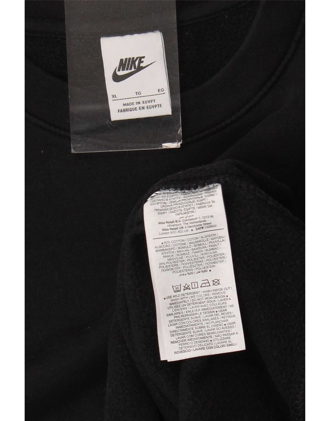 Nike Homme Sweatshirt Jumper XL Noir Coton