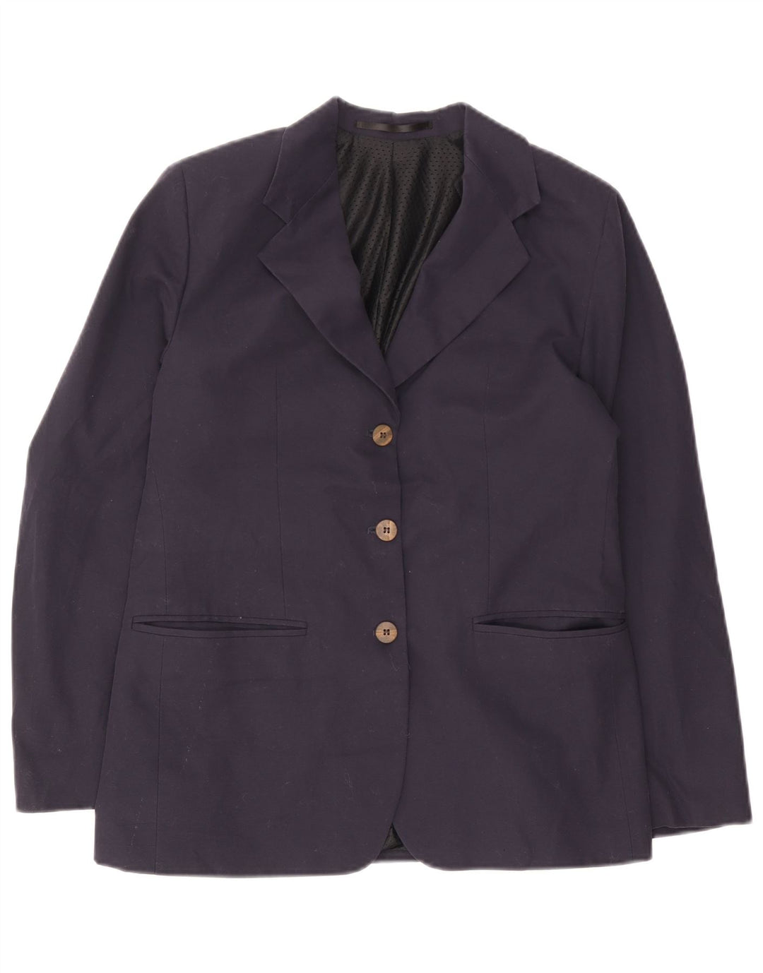 Rohan Chaqueta Blazer de 3 Botones para Mujer UK 12 Mediano Azul Marino Poliéster