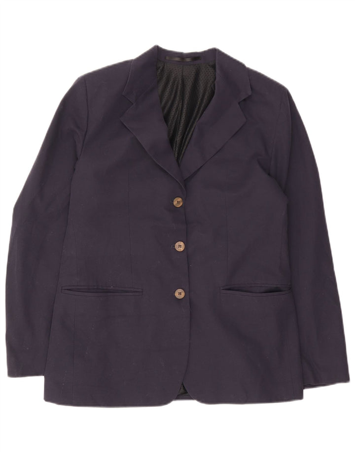 Rohan Chaqueta Blazer de 3 Botones para Mujer UK 12 Mediano Azul Marino Poliéster
