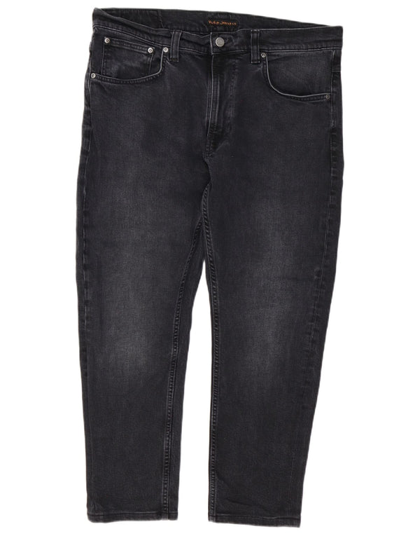 Nudie Mens Slim Jeans W34 L28 Μαύρο βαμβακερό