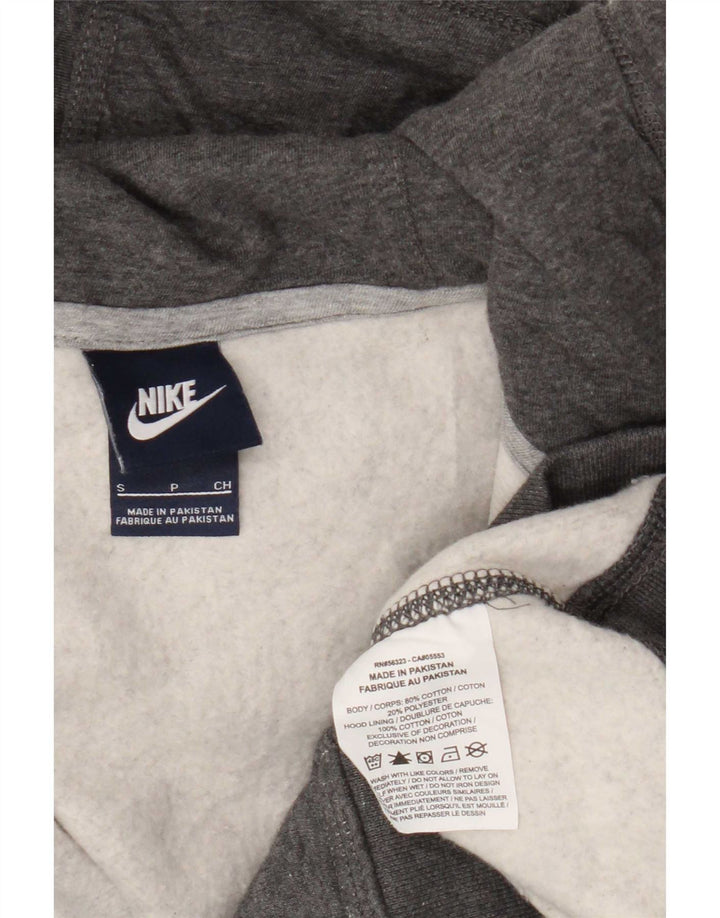 Nike Mens Zip Hoodie Sweater Small Grey Flecked Cotton