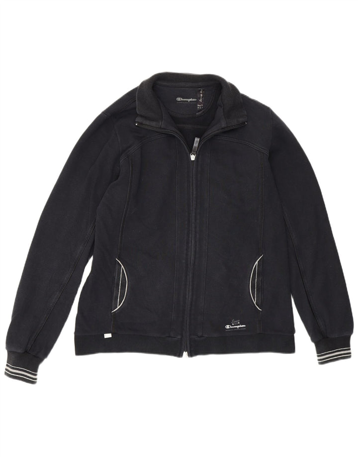 Champion Womens Tracksuit Top Jacket UK 14 Large Navy Blue