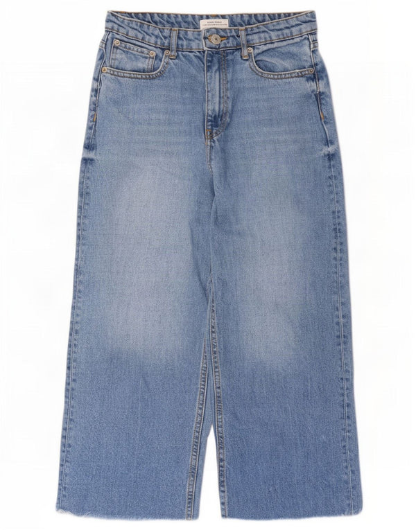 Женские свободные джинсы-капри Zara EU 34 2XS W24 L22, синие, хлопок