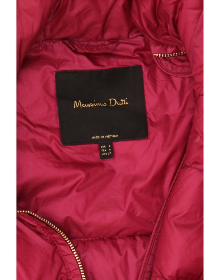 Massimo Dutti Womens Padded Jacket UK 10 Small Pink Nylon