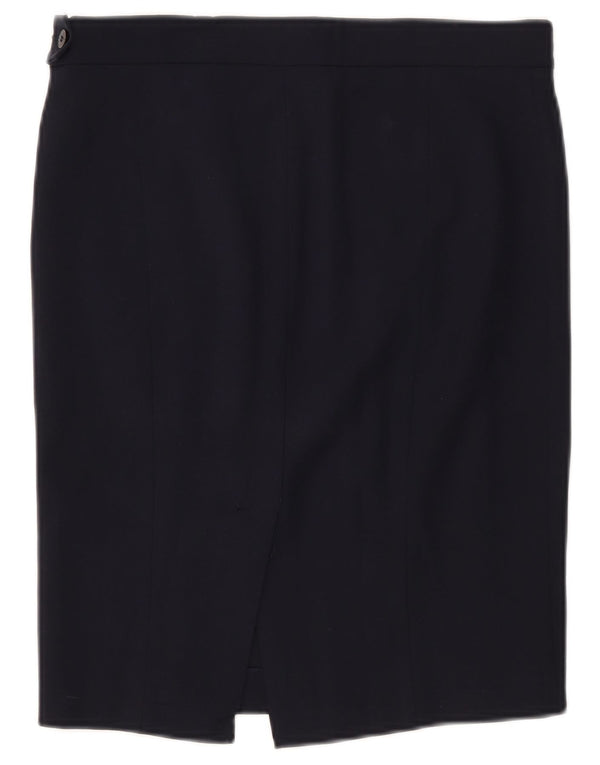 Patrizia Pepe Womens Pencil Skirt IT 42 Medium W30 Navy Blue Wool