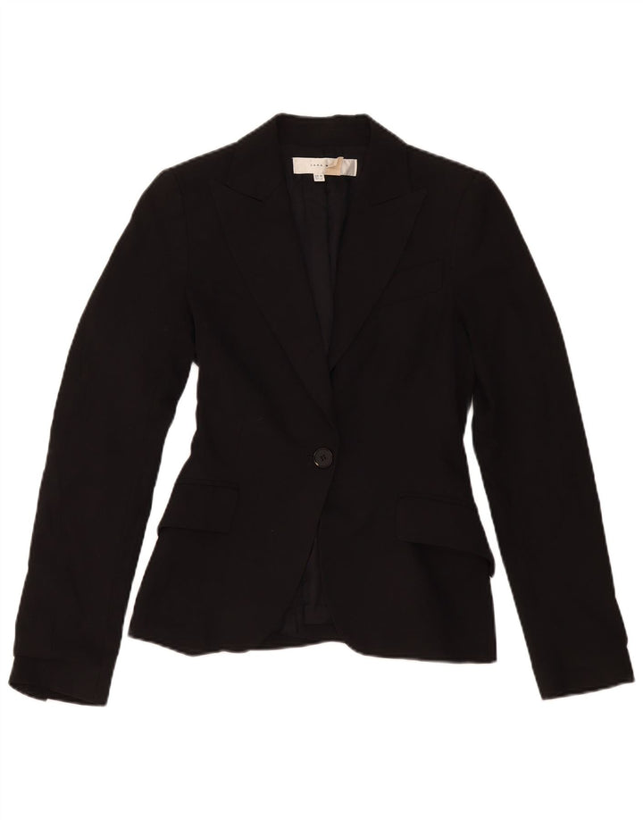 Jaqueta blazer feminina Zara com 1 botão EU 34 2XS poliéster preto