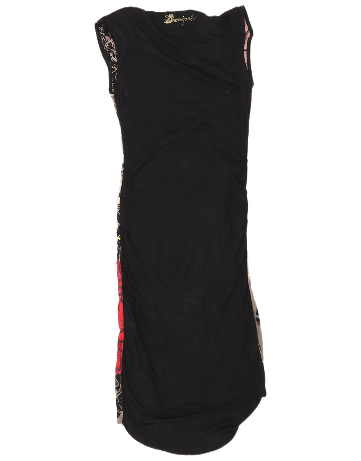 Designer kvinders abstrakt mønster Maxi Dress UK 14 Large Multicolor