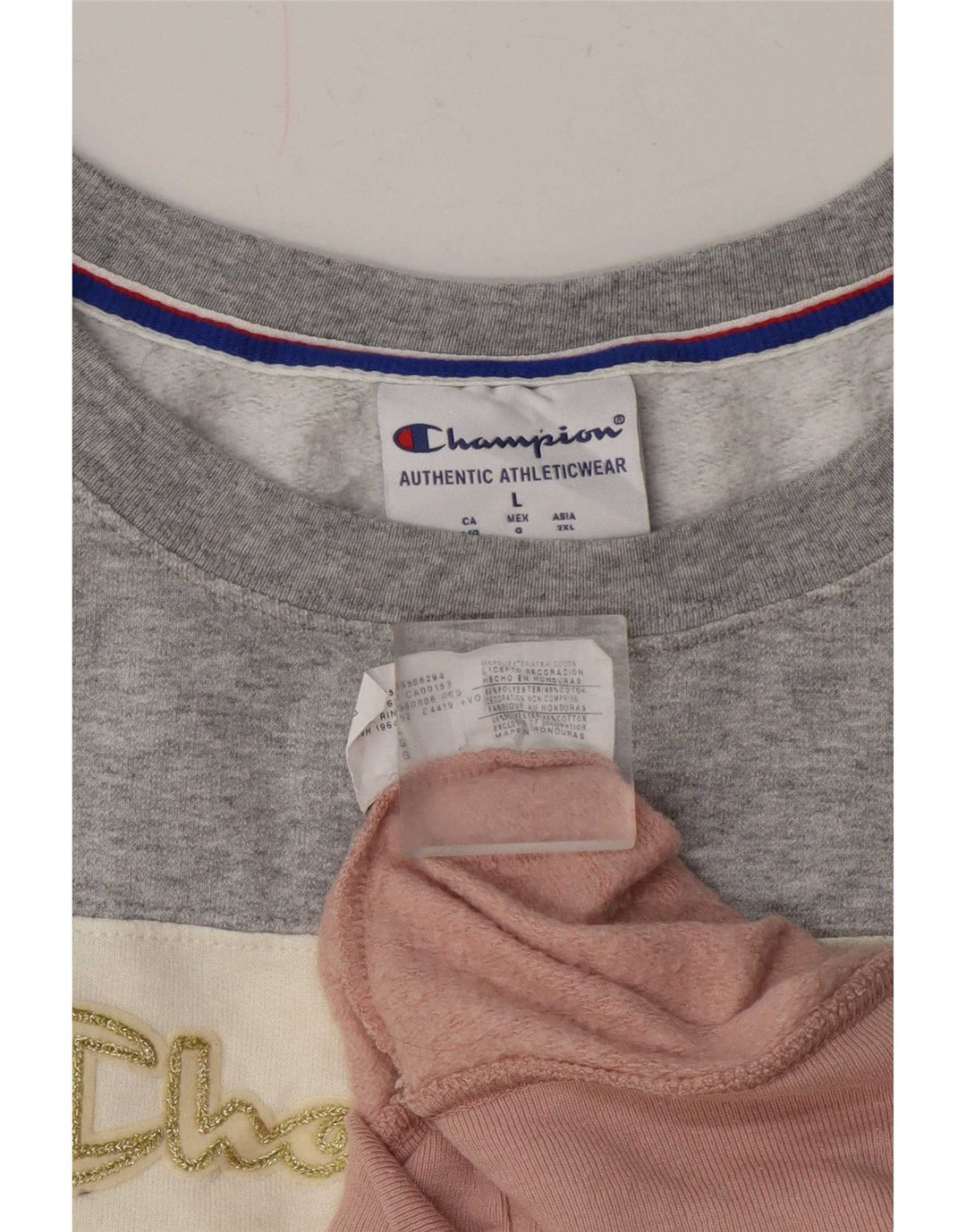 Champion Damen-Sweatshirt-Pullover UK 16 Large Mehrfarbiger Farbblock