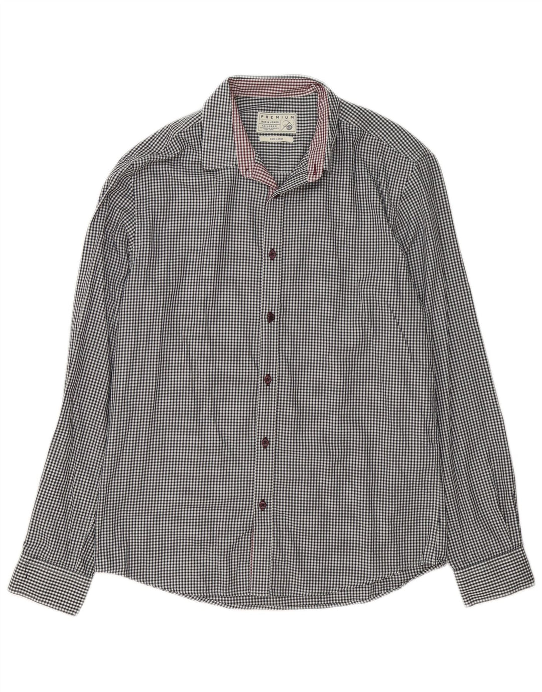 Camicia da uomo Jack & Jones grande in cotone a quadretti bianchi