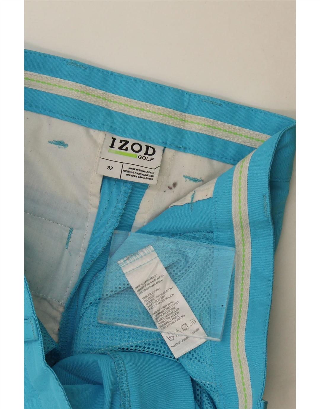 Pantaloncini chino da uomo Izod W32 poliestere blu medio