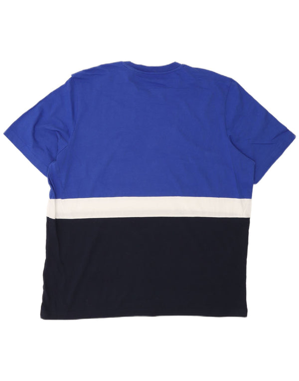 Adidas Mens Graphic T-Shirt Top XL Blue Colourblock