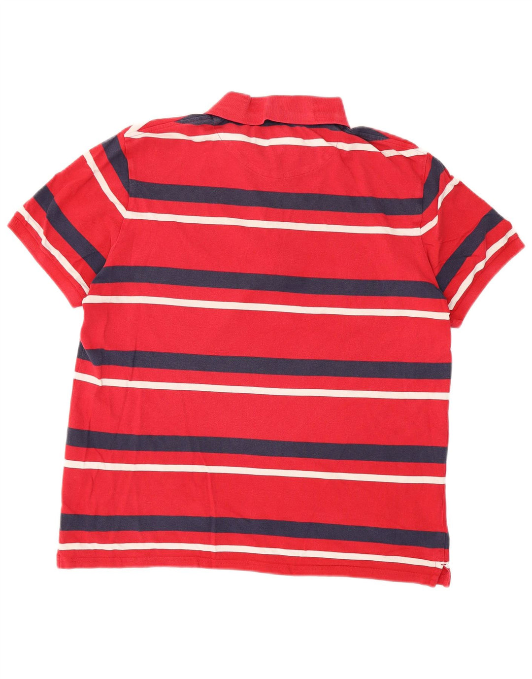 Lyle & Scott Mens Polo Shirt Large Red Striped Cotton