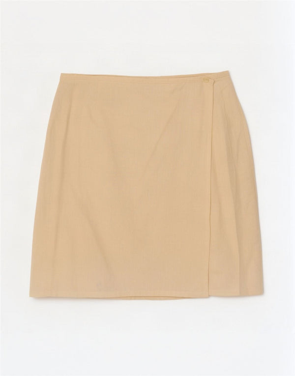 Benetton Dame Mini Wrap Nederdel IT 44 Medium W28 Beige Bomuld