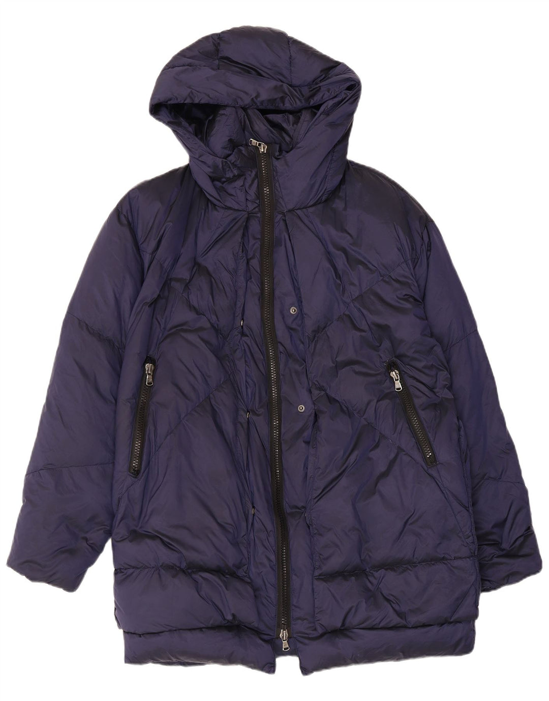 Kanadische wattierte Damenjacke mit Kapuze, UK 14, mittelmarineblau