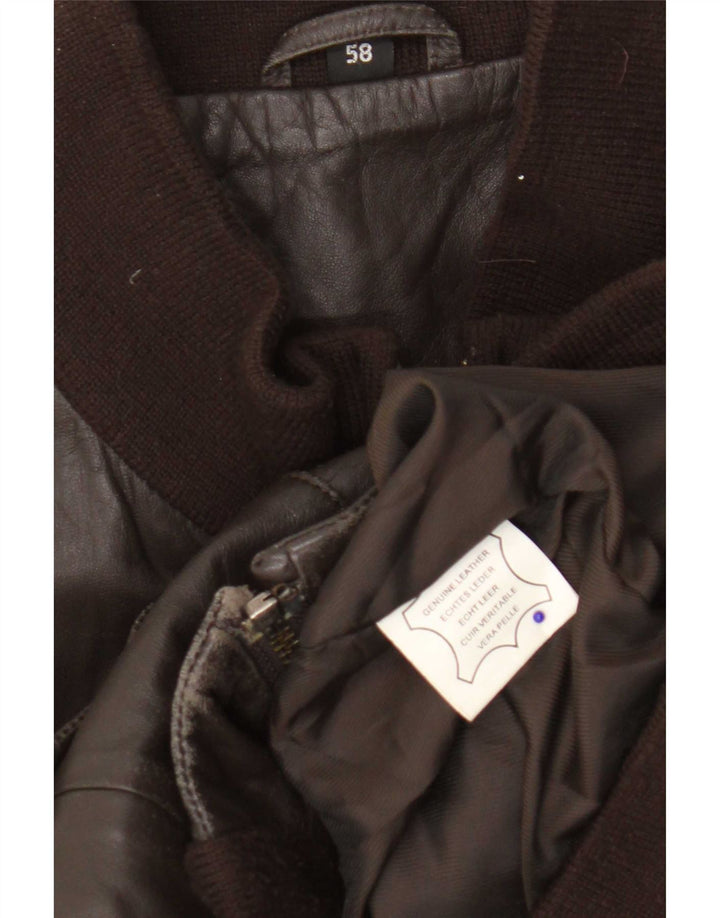 Giacca in pelle vintage da uomo UK 40 grande marrone