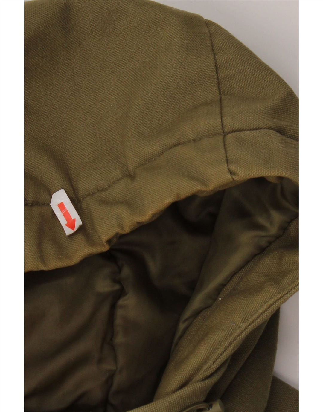 DC Mens Hooded Parka Jacket UK 36 Small Khaki Cotton