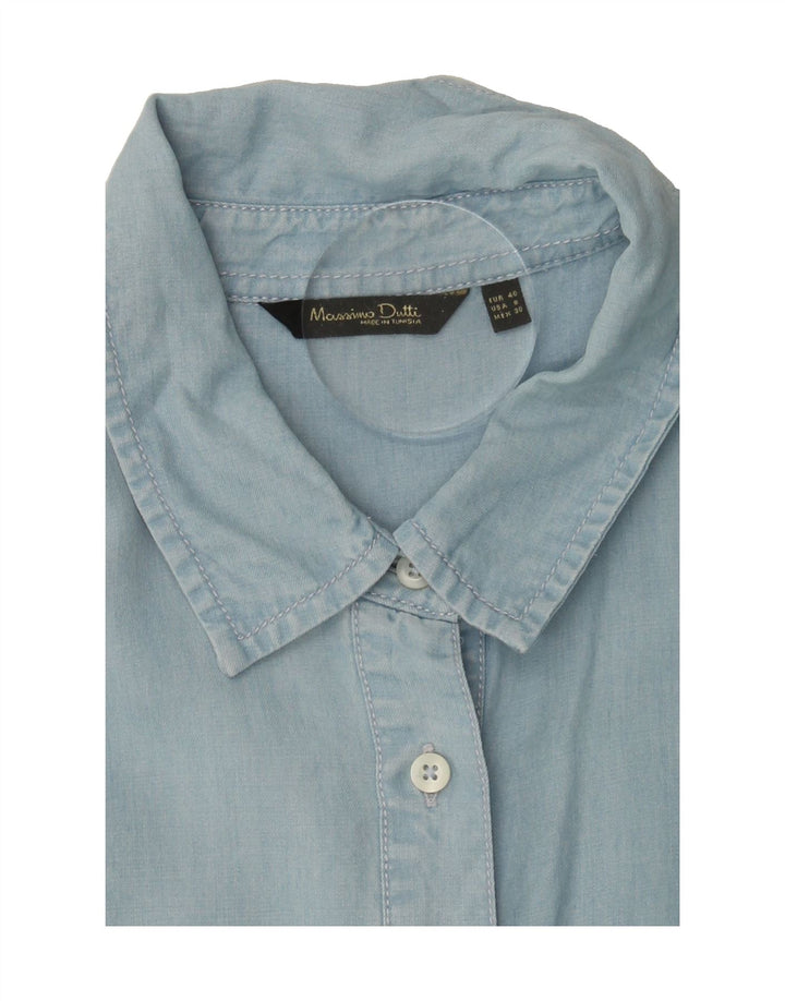 MASSIMO DUTTI Womens Long Sleeve Denim Dress EU 40 Medium Blue Vintage Massimo Dutti and Second-Hand Massimo Dutti from Messina Hembry 