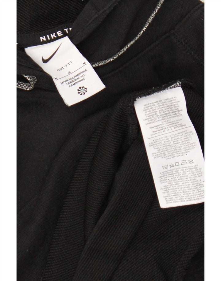 Nike Mens Dri Fit Graphic Hoodie Jumper Medium Black Cotton