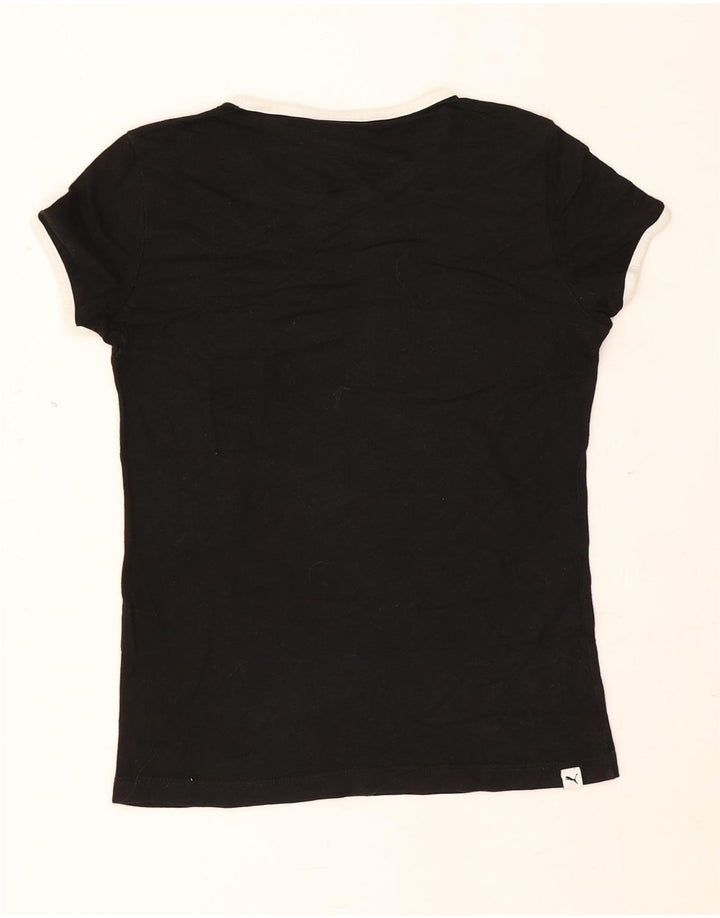 Puma Womens Graphic T-Shirt Top UK 8 Small Black Modal