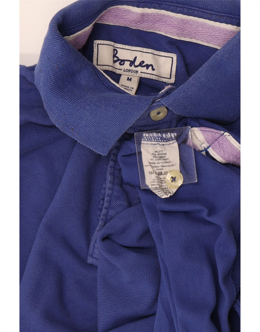 Polo da uomo Boden in cotone blu medio