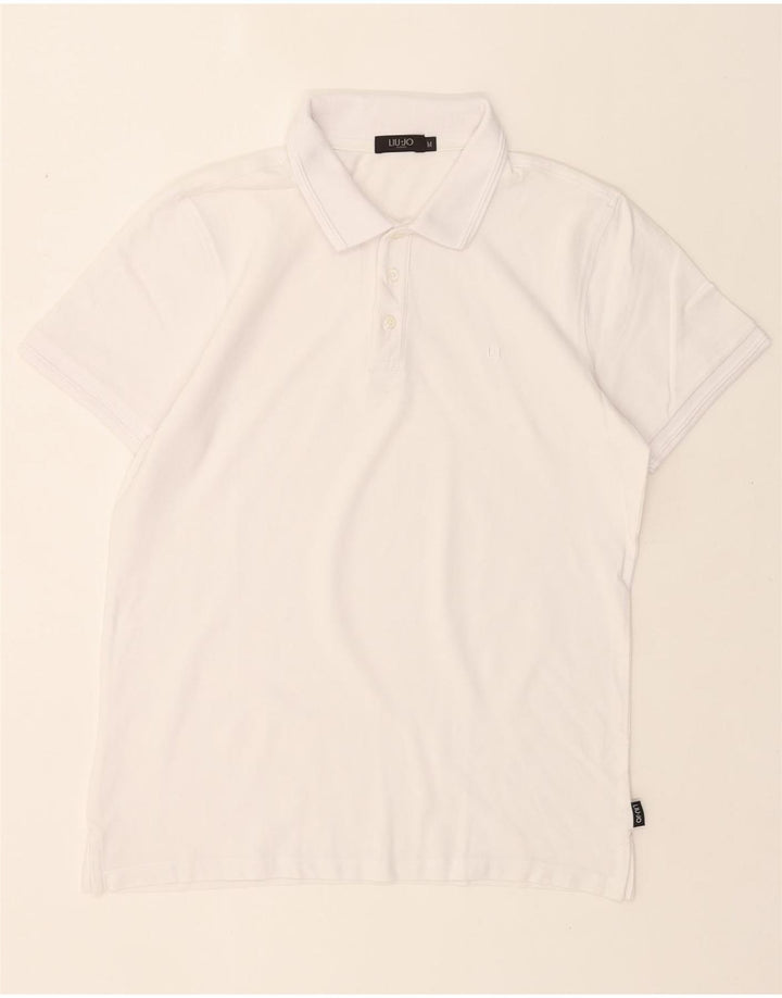 LIU JO Mens Polo Shirt Medium White Vintage Liu Jo and Second-Hand Liu Jo from Messina Hembry 