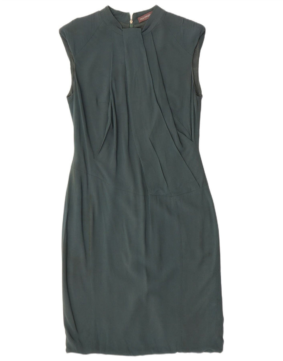 Trussardi Damen Etuikleid IT 44 Mittelgrüne Viskose