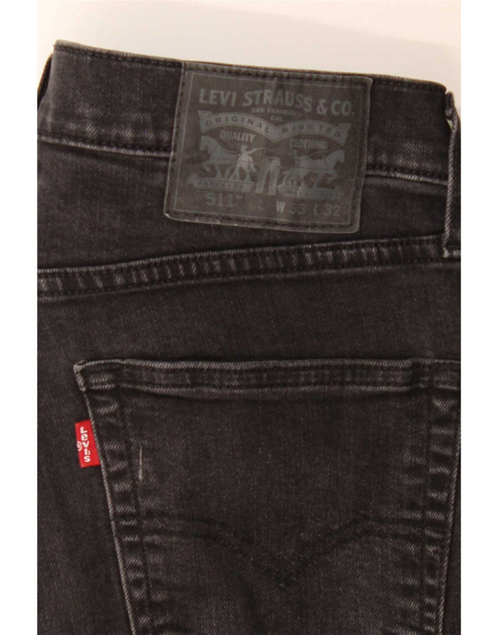Мужские узкие джинсы Levi's W33 L32, черный хлопок