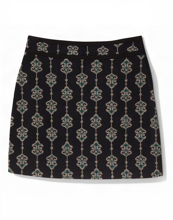 Zara Womens Mini Skirt XS W24 Navy Blue Paisley Polyester