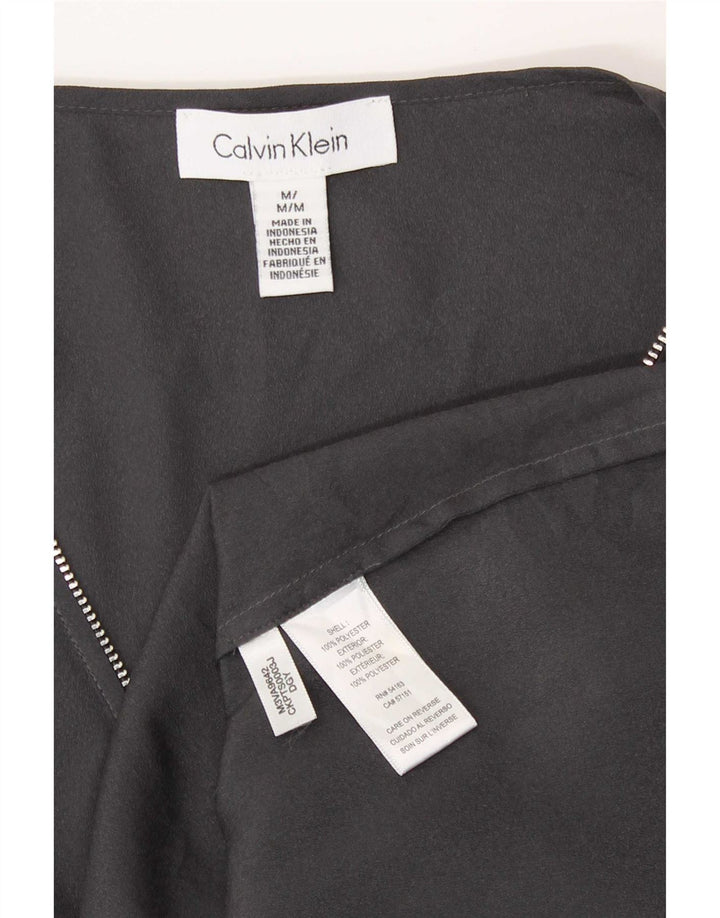 Женская блузка с длинным рукавом Calvin Klein Top UK 14, средний серый полиэстер