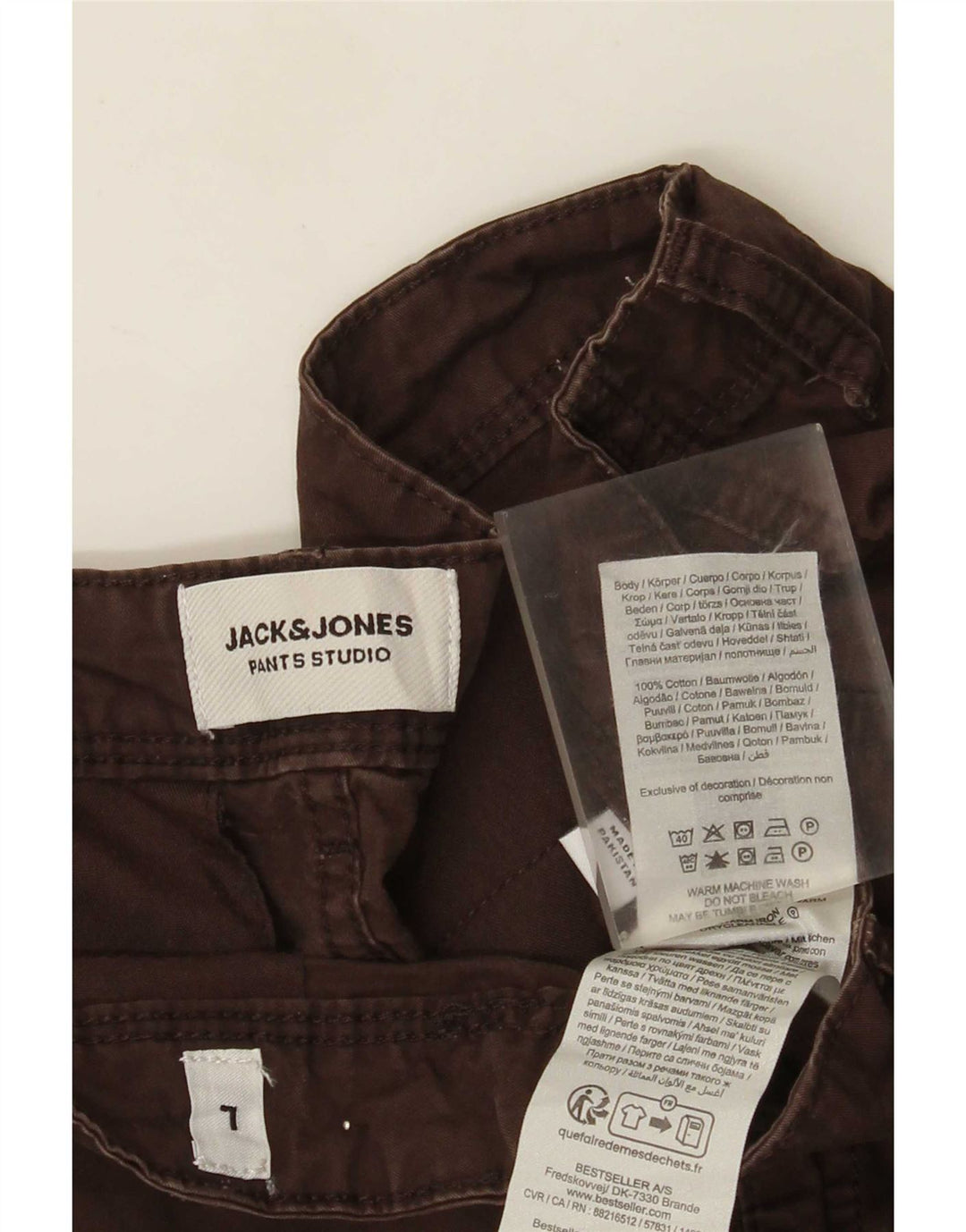 Jack & Jones Mens Cargo Shorts Large W34 Brown Cotton