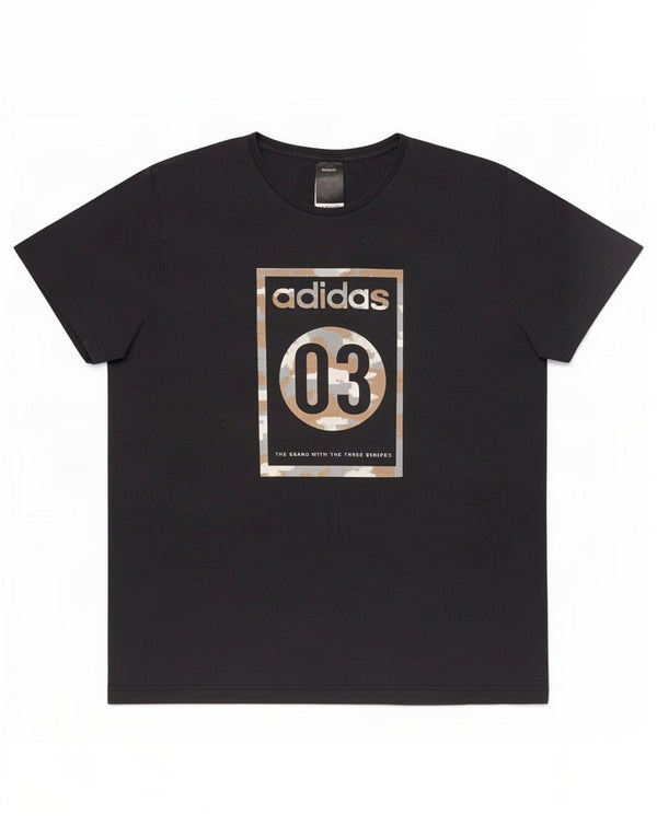 Adidas Mens Graphic T-Shirt Top XL Algodão Preto