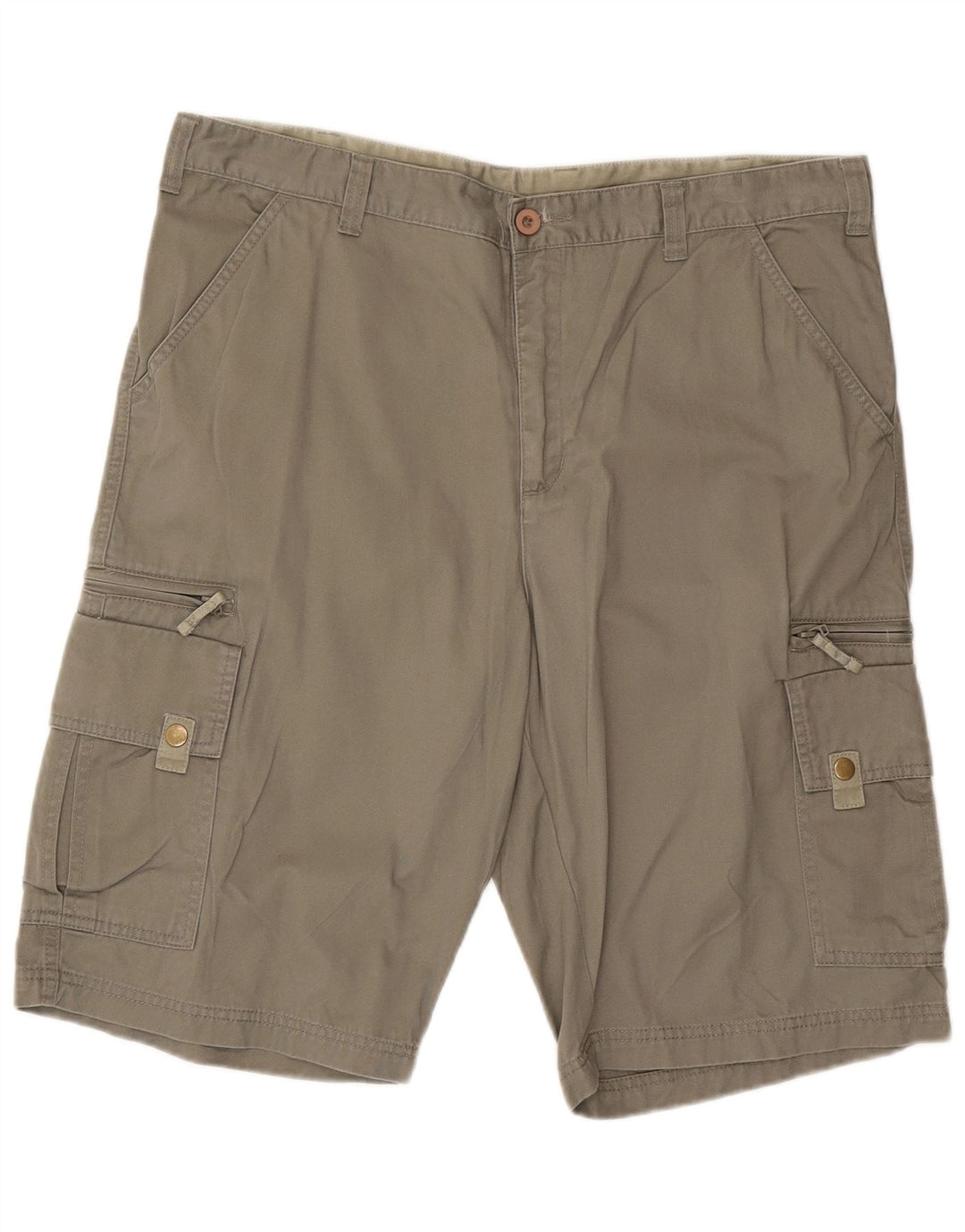 Vintage Mens Cargo Shorts W38 XL Khaki Cotton
