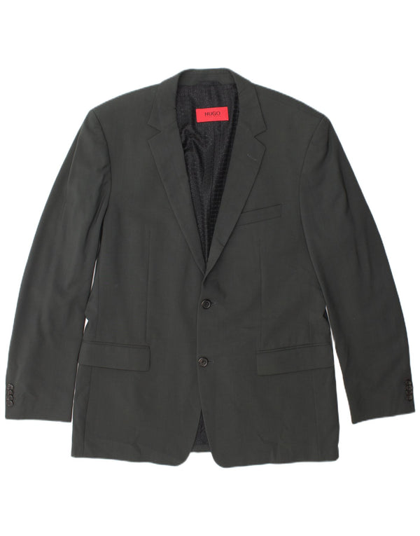 Giacca blazer da uomo a 2 bottoni Hugo Boss EU 52 XL lana grigia
