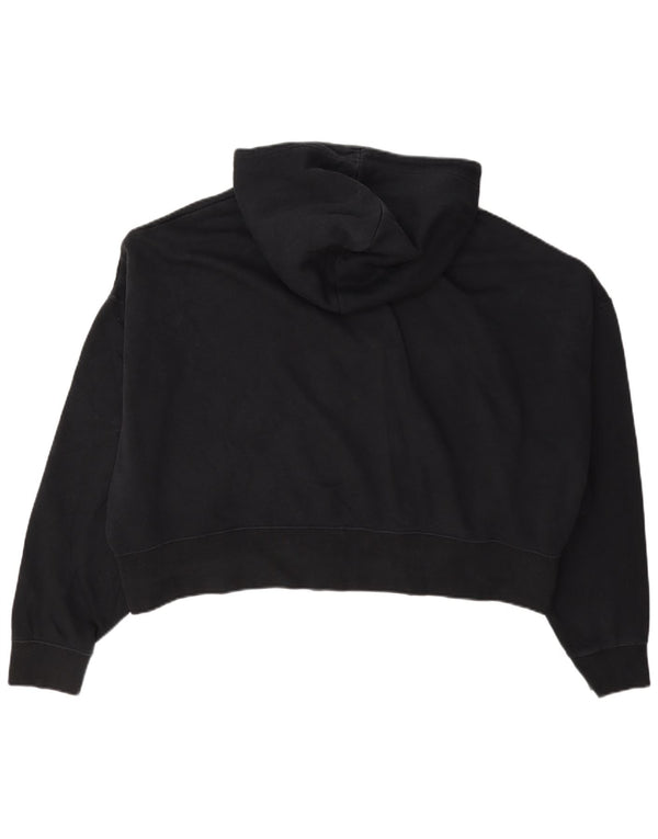 Nike Womens Crop Oversized hættetrøje med lynlås UK 16 Stor sort bomuld