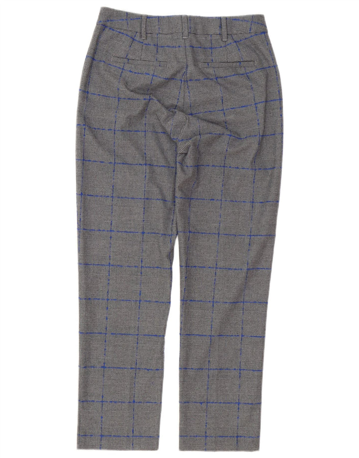 Max & Co. Pantalon Chino Femme UK 8 Small W28 L27 Gris Pied-de-Poule