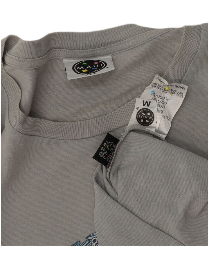 Maui and Sons Mens Graphic T-Shirt Top Medium Grey Cotton