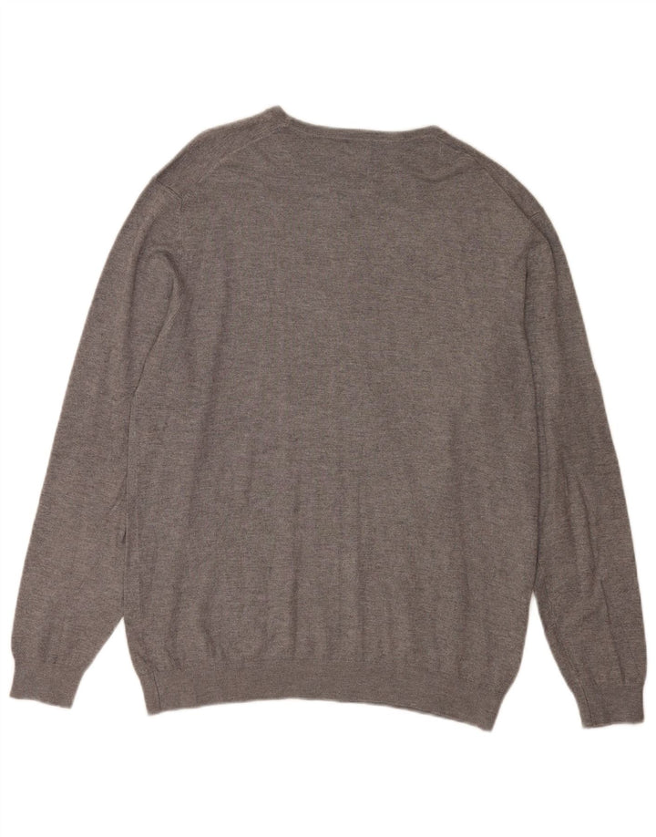 Zara Mens Crew Neck Jumper Sweater Large Grey Viscose
