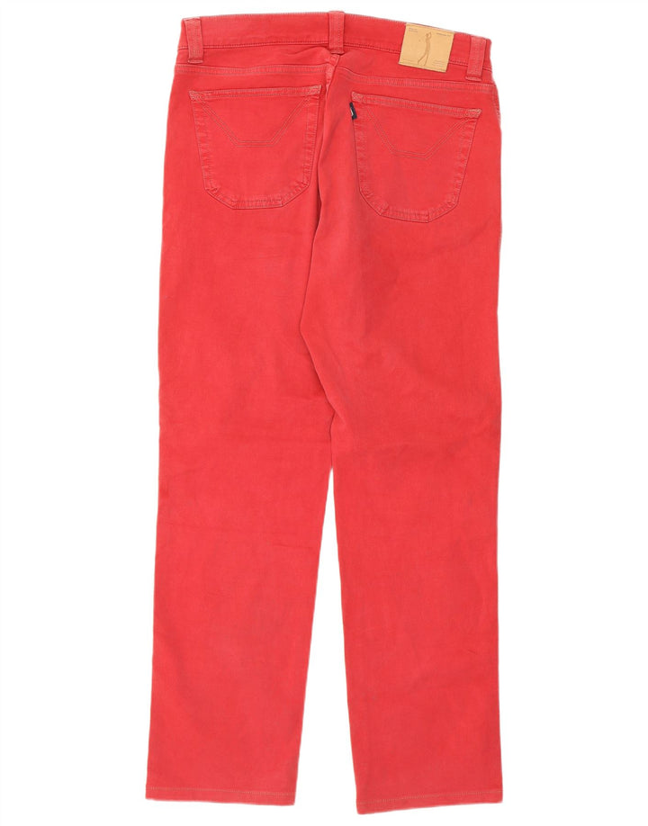 Jeckerson Mens Straight Jeans W33 L30 Red Cotton