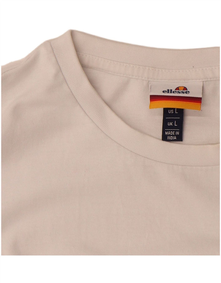 ELLESSE Mens Graphic T-Shirt Top Large White