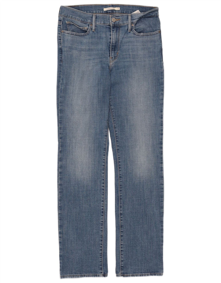 LEVI'S Womens Slimming Straight Jeans W31 L32  Blue Cotton