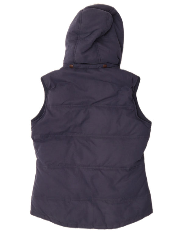 Fat Face Damen-Weste mit Kapuze, Sherpa, wattiert, UK 10, Größe S, Marineblau, Polyester
