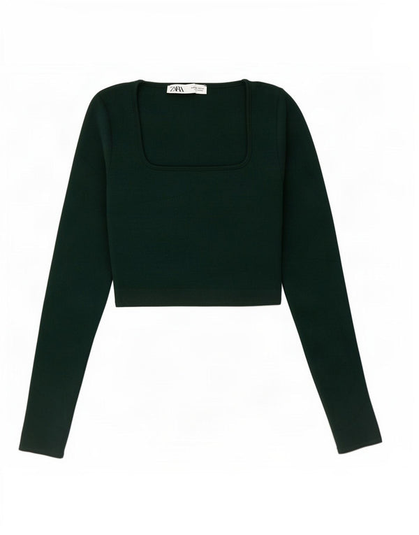 Zara ženski kratki rukav dugih rukava UK 8 Small Green