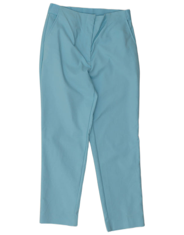 Marks & Spencer Damen-Hose mit kurzem Schnitt, UK 10, Größe S, W28, L25, Blau, Baumwolle