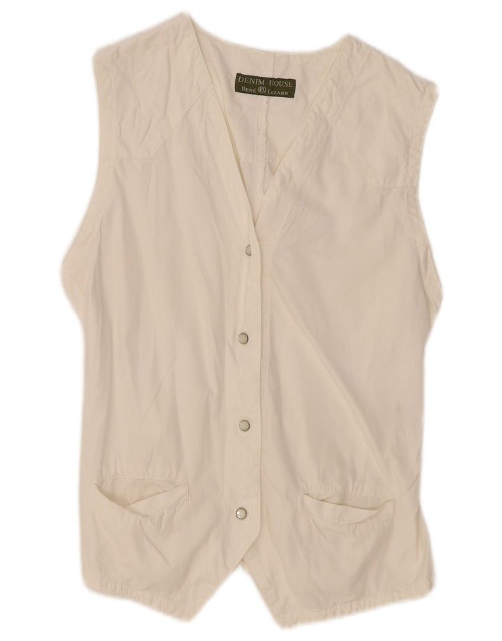 Gilet da donna RENE LEZARD UK 12 Cotone bianco medio