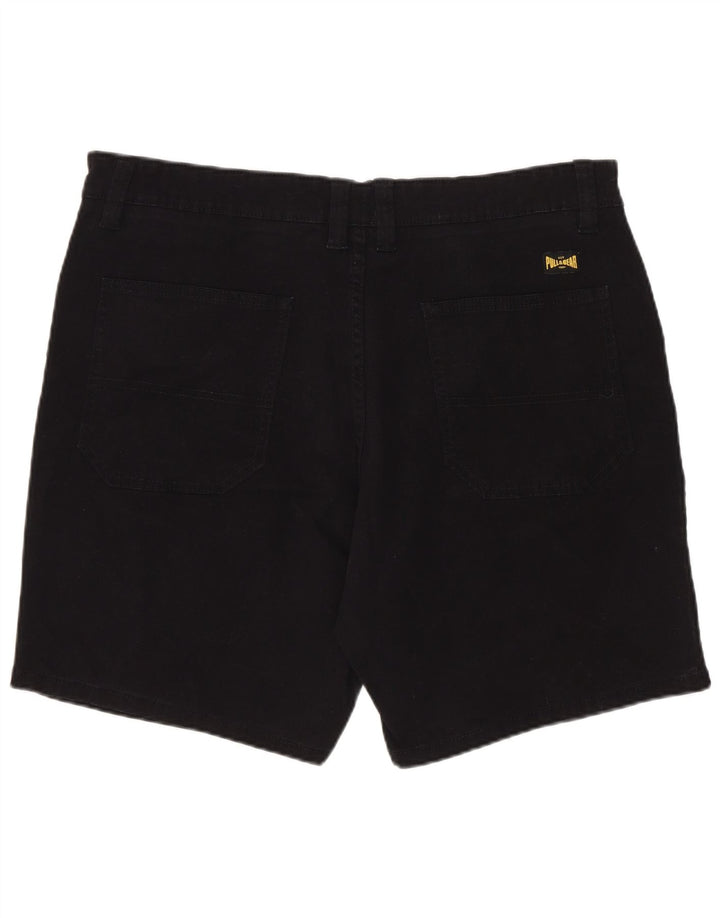 Pull & Bear Mens Denim Shorts EU 44 Large W34 Black Cotton