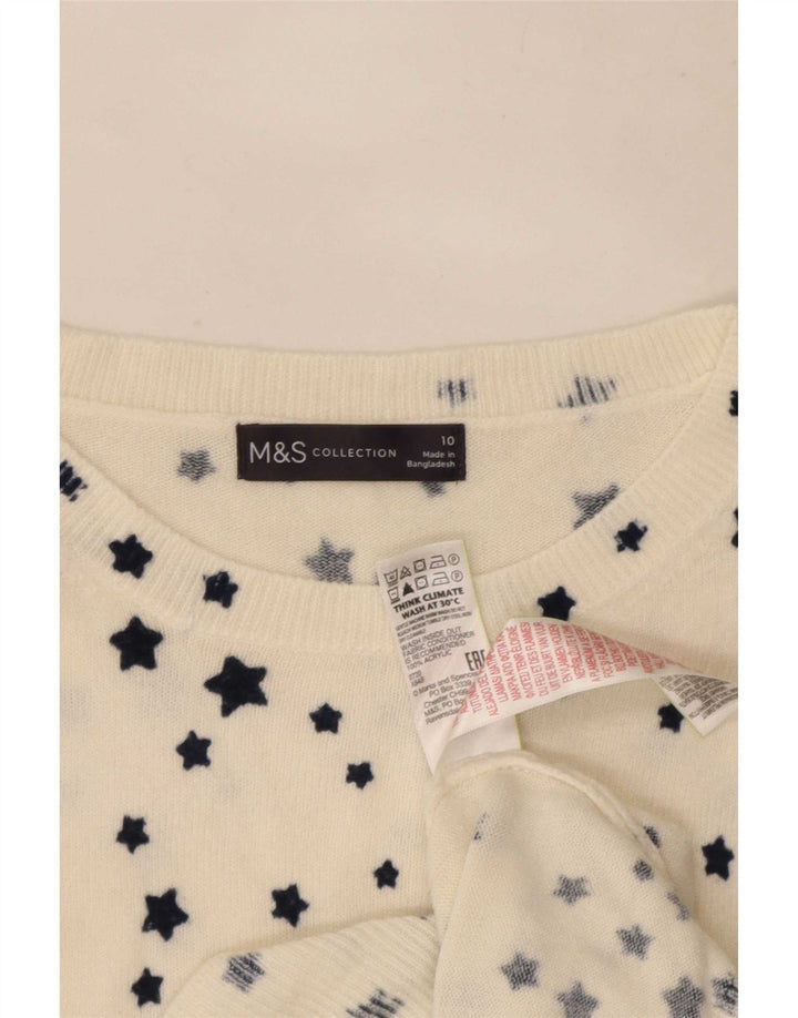 Marks & Spencer Pull col bateau pour femme UK 10 Petit Blanc