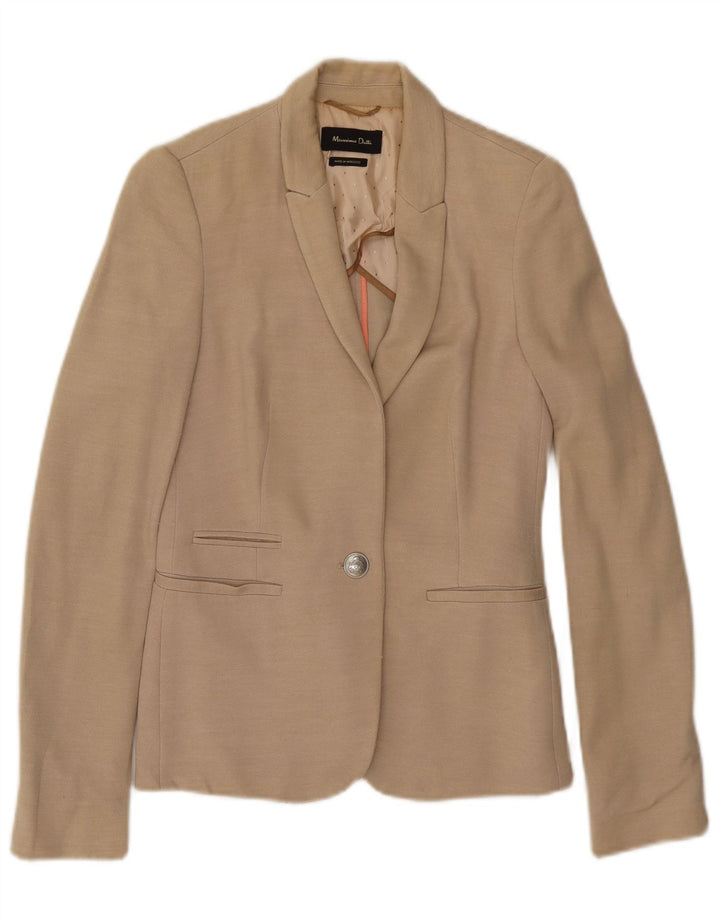 MASSIMO DUTTI Dame 1-knaps blazerjakke EU 36 XS Beige Viscose