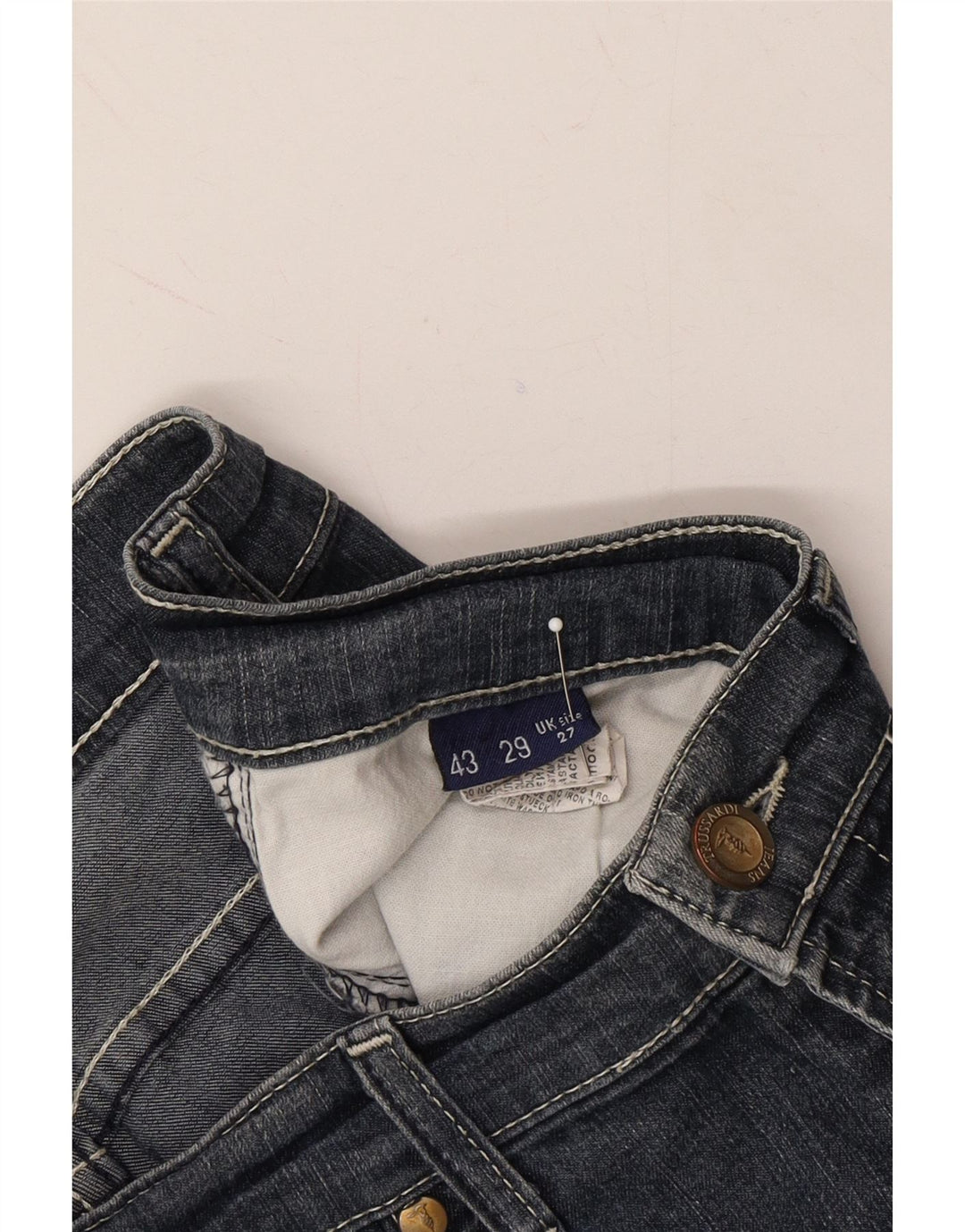 TRUSSARDI Womens Straight Jeans W27 L29 Blue Cotton Vintage Trussardi and Second-Hand Trussardi from Messina Hembry 